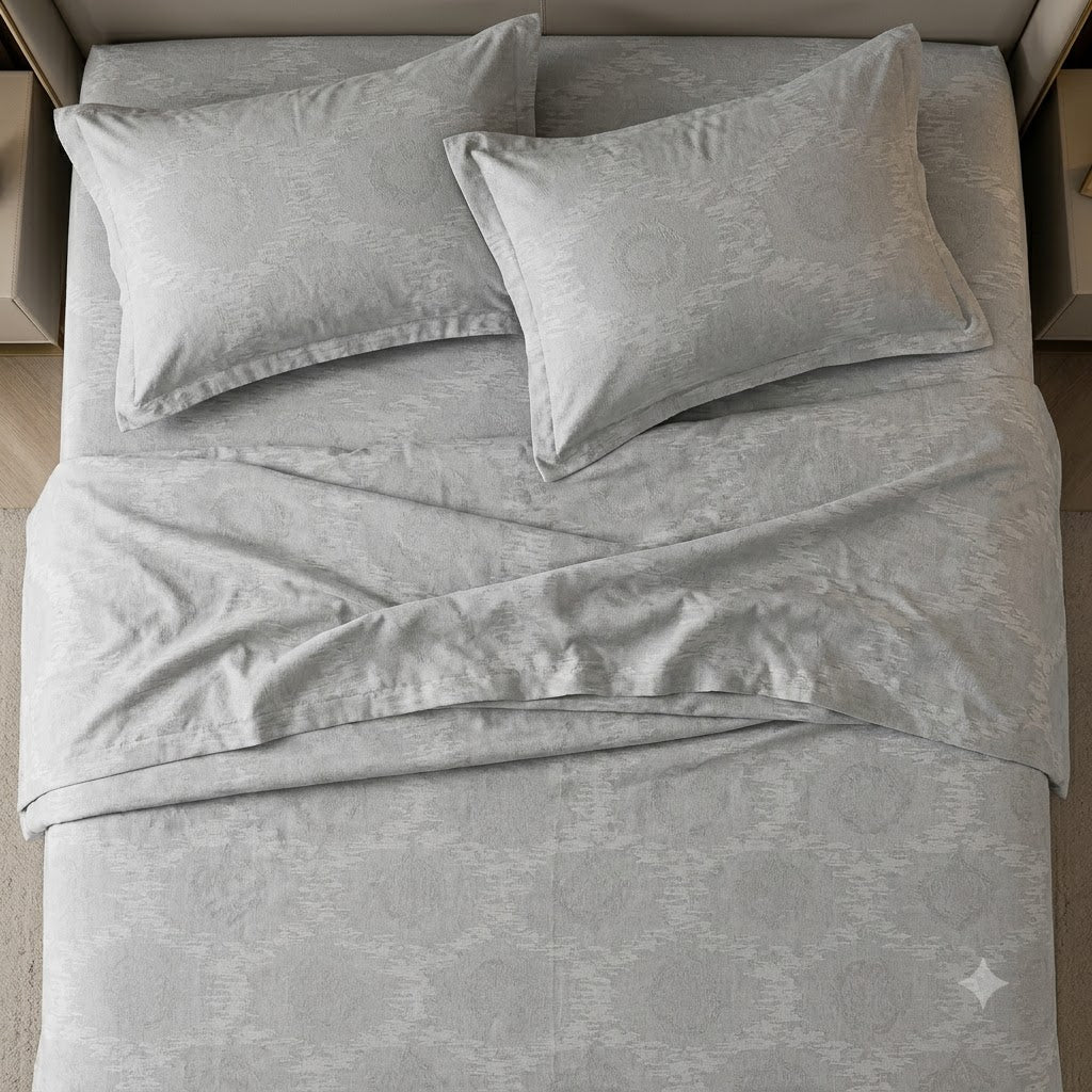 108" x 108" Premium 100% Cotton King Size Bedsheet Set with 2 Matching Pillow Covers