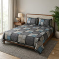 Nuvinor™ Premium Geometric 90X100 Inch Cotton Blend  Bedsheet with 2 Pillow Covers