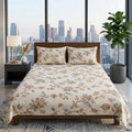 Nuvinor™ Premium Floral 108x108 King Size Cotton Blend Bedsheet with 2 Pillow Covers