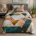 Nuvinor™ Modern Abstract Geometric Print 60x90 inch Single Bedsheet with 1 Matching Pillow Cover