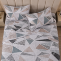 Nuvinor™ HBK Queen Bedsheet with 2 Pillow Covers - Geometric Pattern 90x100 Inch Glace Cotton
