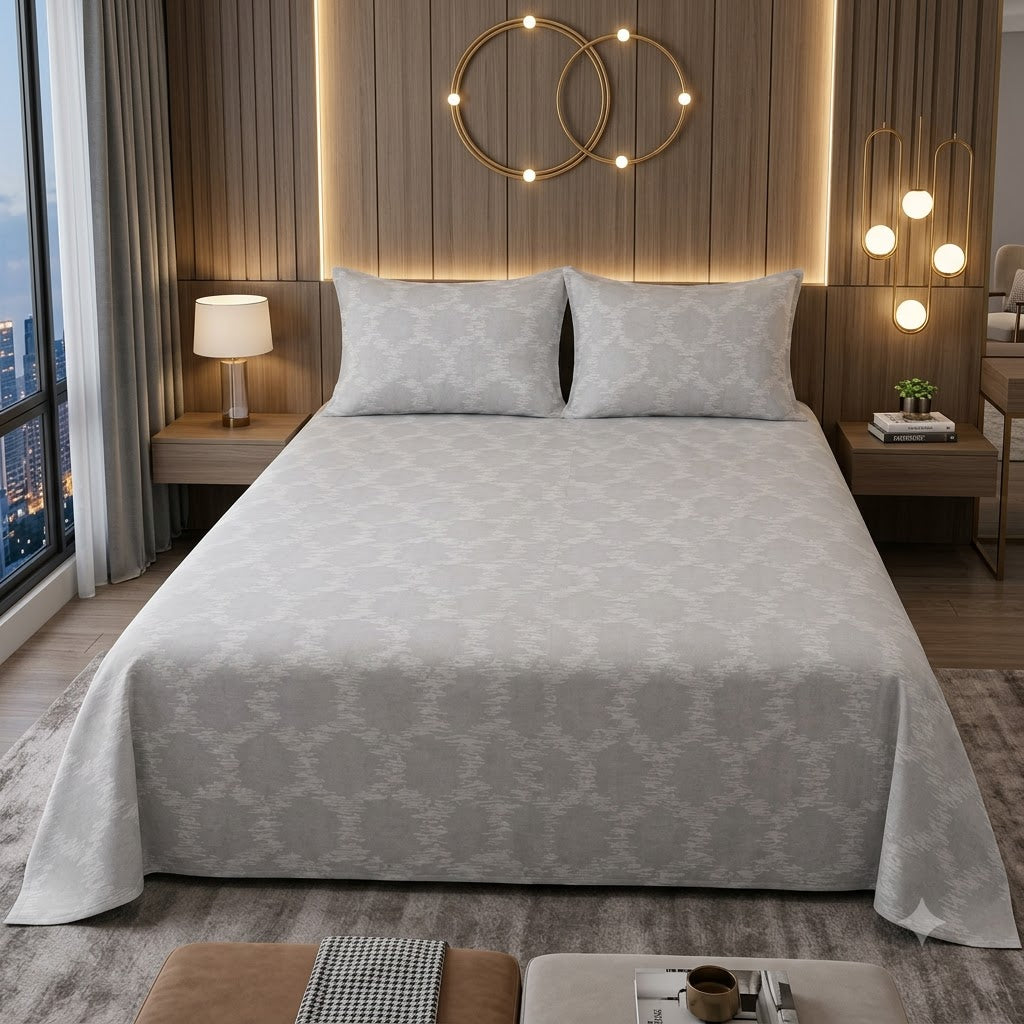 108" x 108" Premium 100% Cotton King Size Bedsheet Set with 2 Matching Pillow Covers