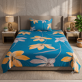Nuvinor™ Premium Floral 60x90 Inch Single Glace Cotton Bedsheet with 1 Pillow Covers